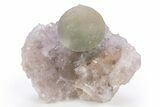 Botryoidal Green Fluorite on Amethyst - India #305994-1